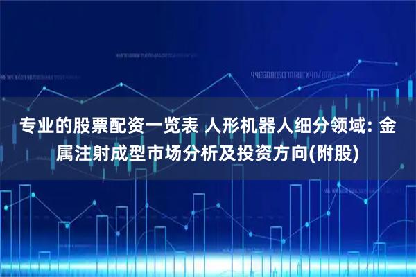 专业的股票配资一览表 人形机器人细分领域: 金属注射成型市场分析及投资方向(附股)