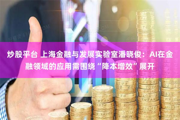 炒股平台 上海金融与发展实验室潘晓俊：AI在金融领域的应用需围绕“降本增效”展开